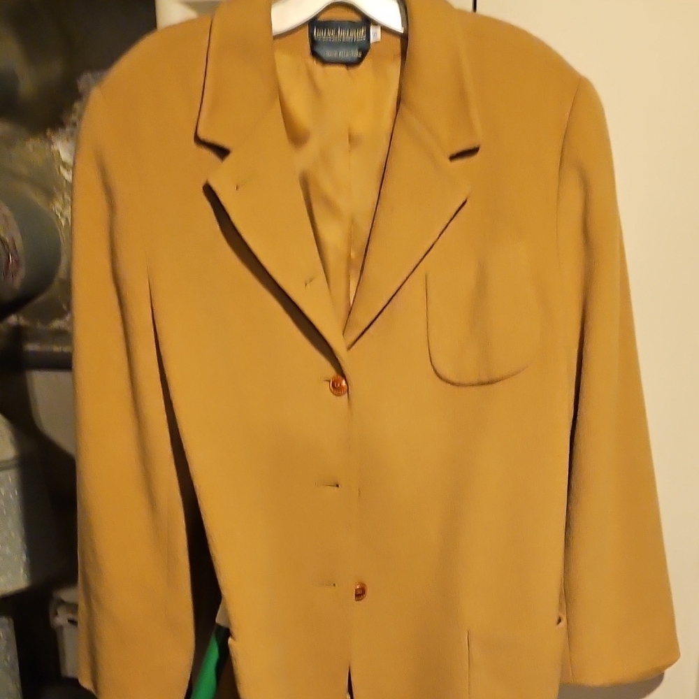 Harve Bernard Camel Womans Single Breated Coat